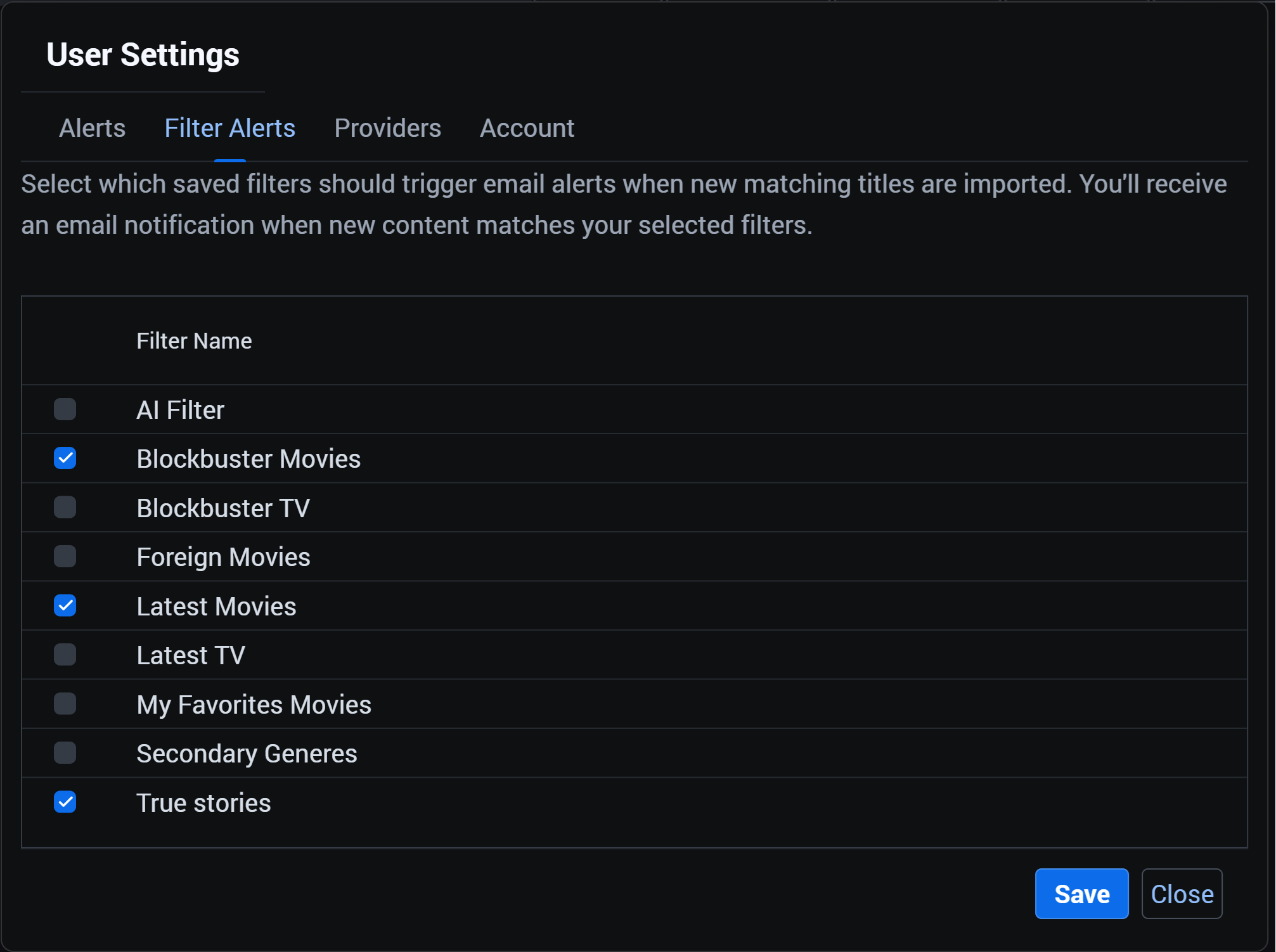 Alerts screenshot