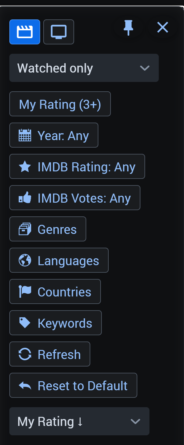 Filters screenshot