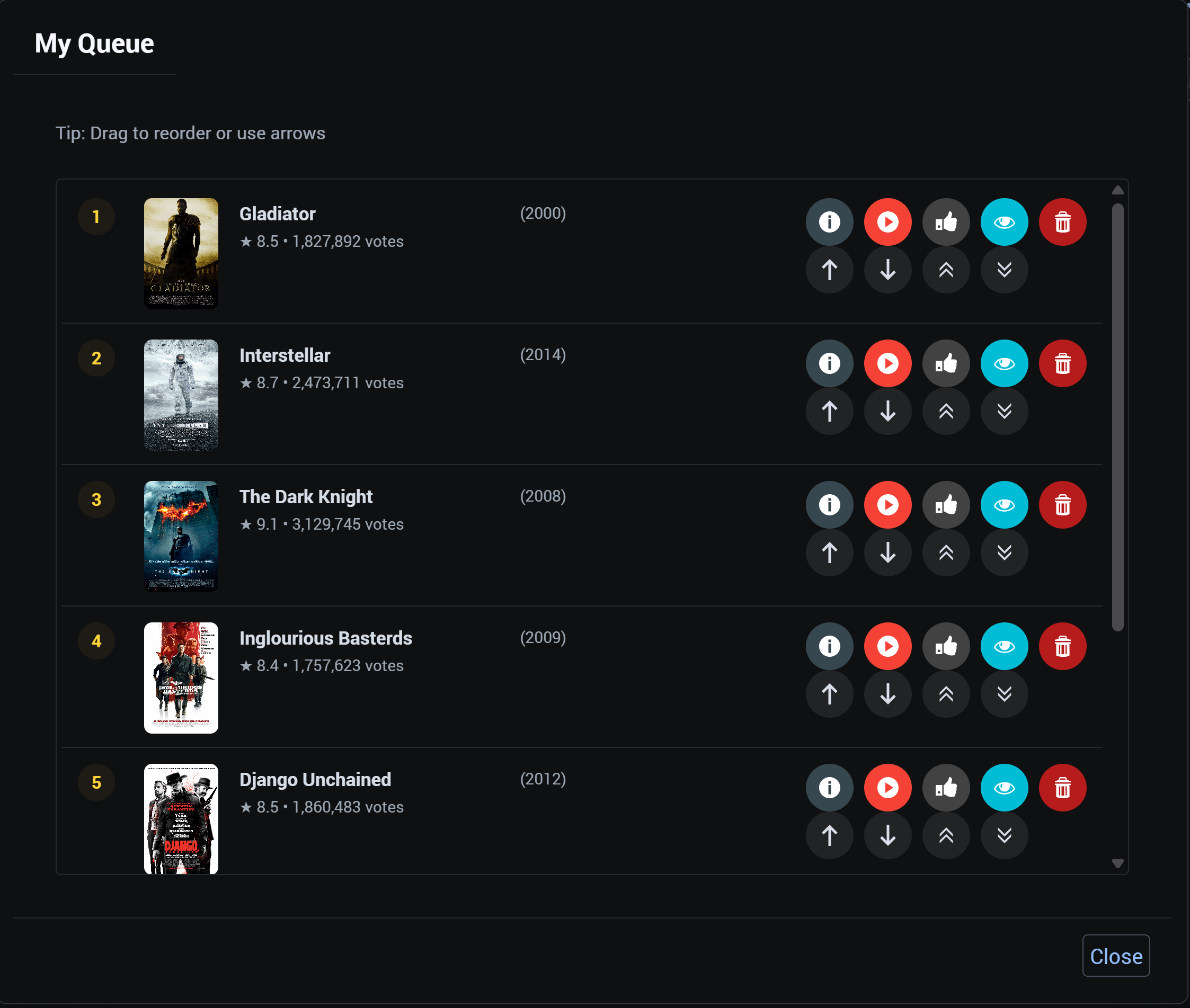 Queue screenshot