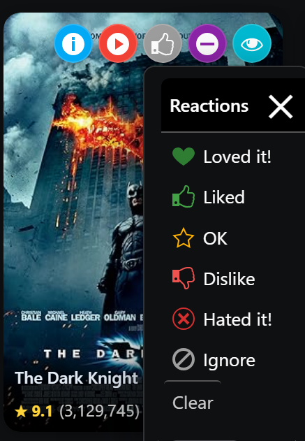 Reactions and rating screenshot